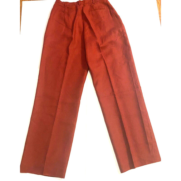 Women’s Madison Studio Red Linen Dress Pants Trousers Size 10 - Picture 6 of 8